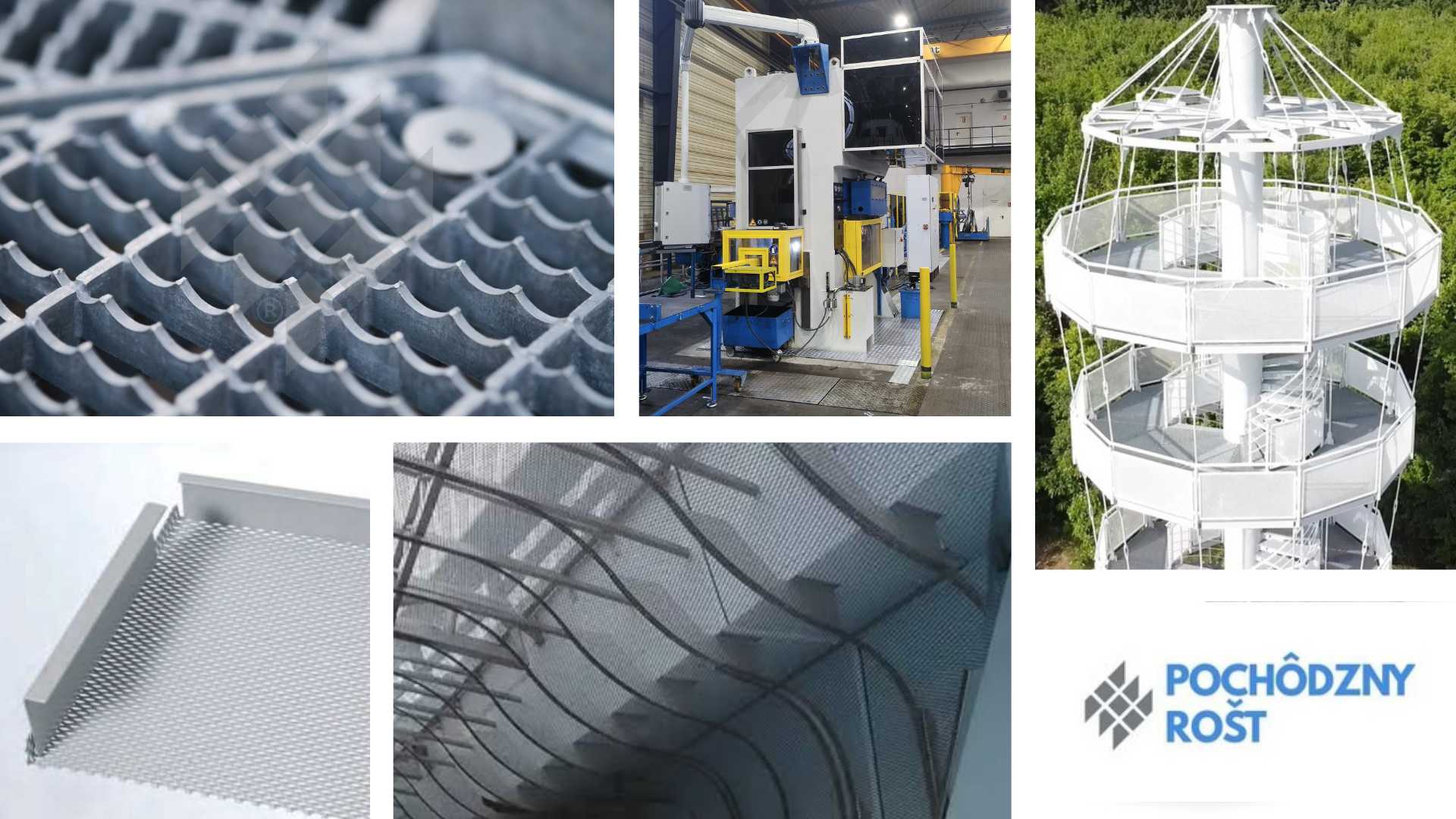 KOVOVÝ ROŠT, POCHÔDZNY ROŠT, SCHODISKOVÝ SYSTÉM, EXPANDOVANÝ PLECH